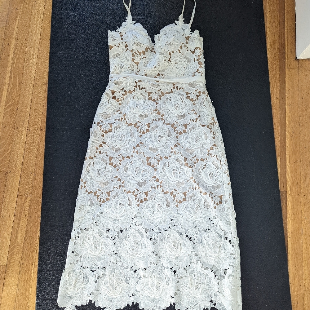 Catherine Deane BHLDN white Frida dress size 10 guipure lace - Picture 10 of 12